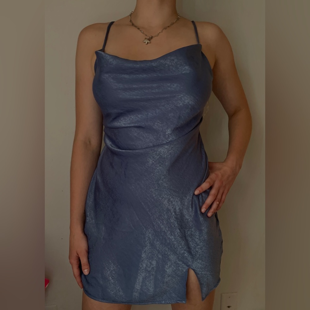 Light blue satin rue 21 dress